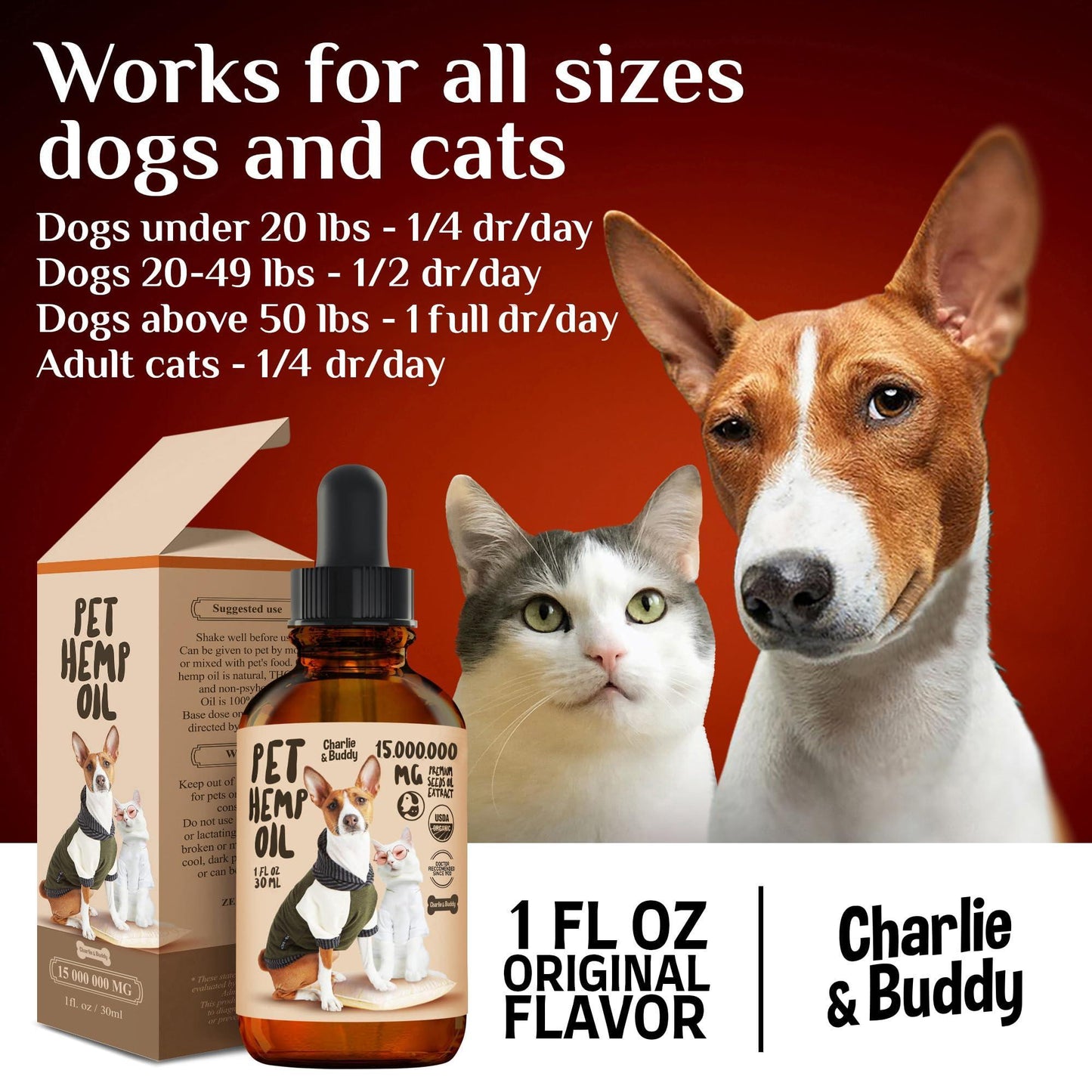 Charlie Buddy   H–µmp Oil for Dogs Cats   Hi—Ä and J–æint Supp–ært and