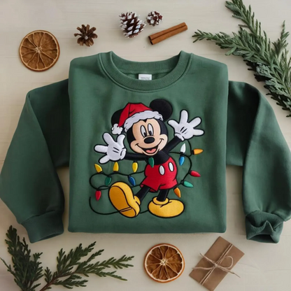 EMBROIDERED Mickey Mouse Christmas Sweatshirt, Disney Holiday Embroidered Crewneck, Disney Family Christmas Shirts, Disneyland Christmas