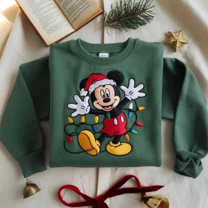 EMBROIDERED Mickey Mouse Christmas Sweatshirt, Disney Holiday Embroidered Crewneck, Disney Family Christmas Shirts, Disneyland Christmas