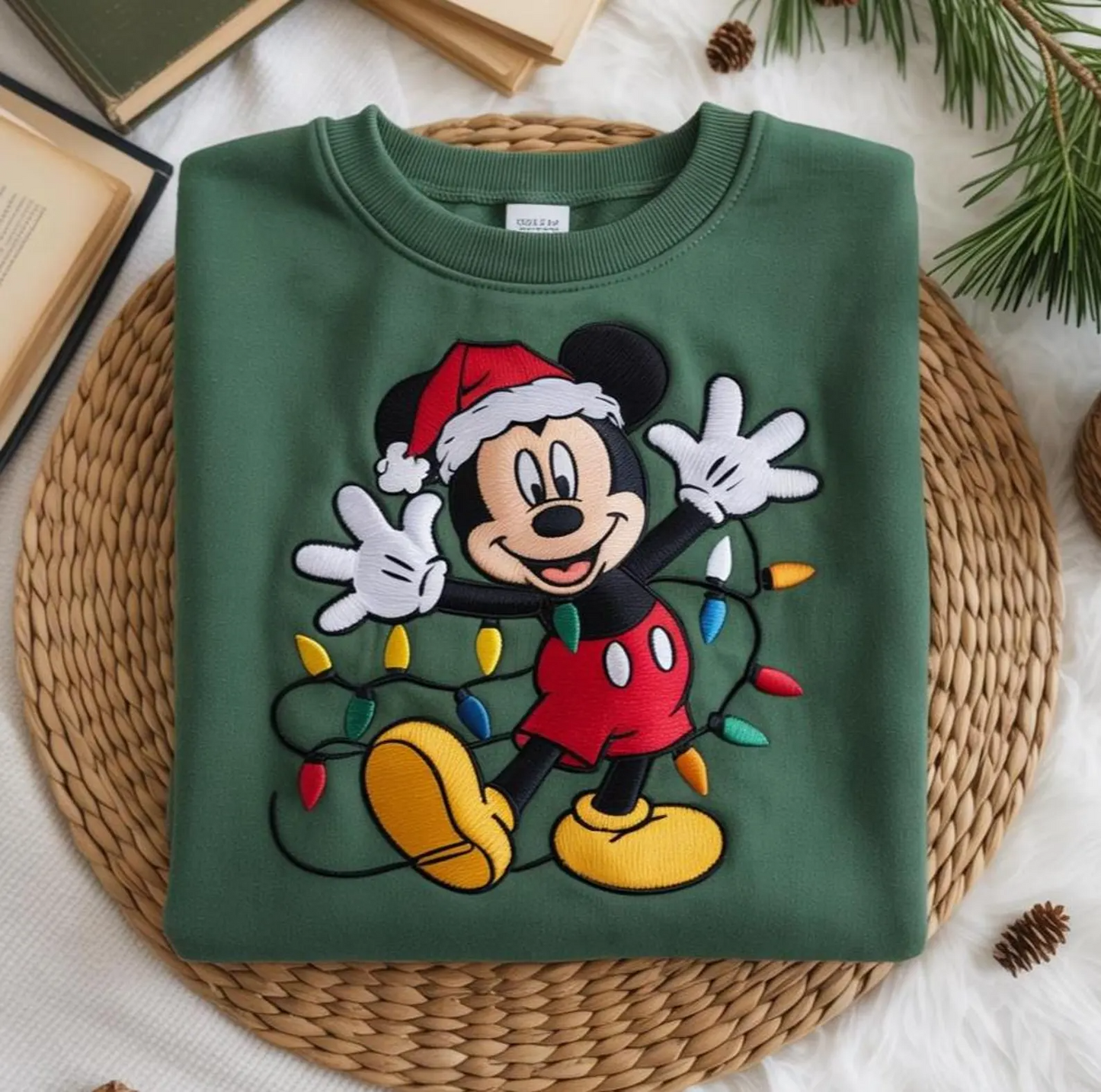 EMBROIDERED Mickey Mouse Christmas Sweatshirt, Disney Holiday Embroidered Crewneck, Disney Family Christmas Shirts, Disneyland Christmas