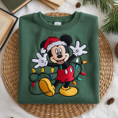EMBROIDERED Mickey Mouse Christmas Sweatshirt, Disney Holiday Embroidered Crewneck, Disney Family Christmas Shirts, Disneyland Christmas