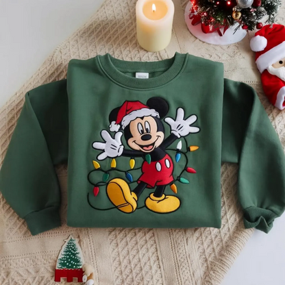 EMBROIDERED Mickey Mouse Christmas Sweatshirt, Disney Holiday Embroidered Crewneck, Disney Family Christmas Shirts, Disneyland Christmas